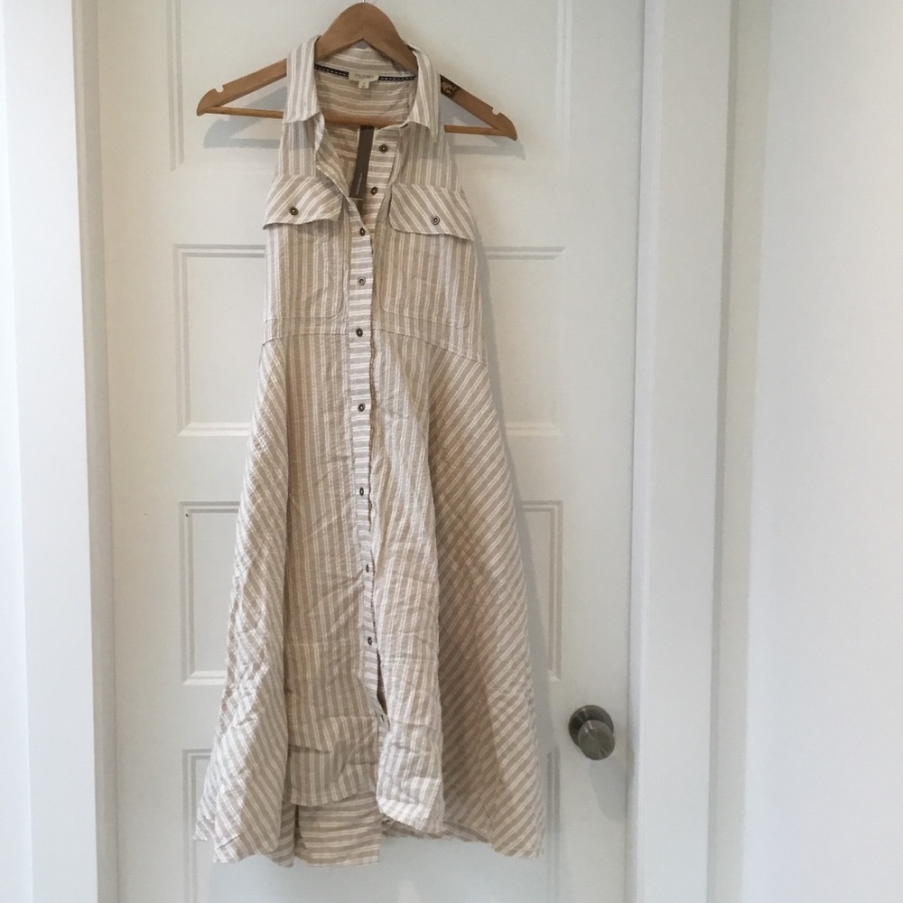 Pilcro Anthropologie Buttoned Midi Sleeveless Collared Sundress